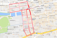 赤坂1丁目歩行者マップ